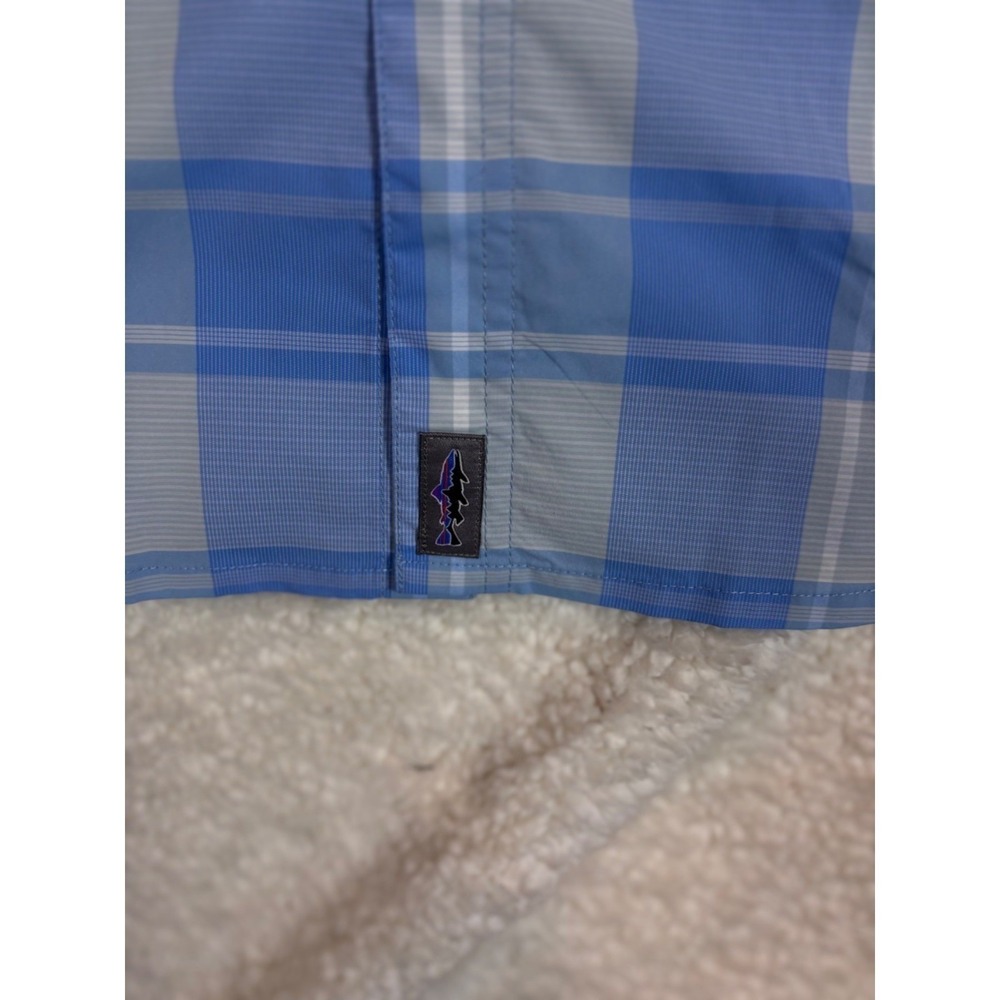 Patagonia Mens Blue Plaid Button-Up Long-Sleeve Shirt Xl - Picture 5 of 16